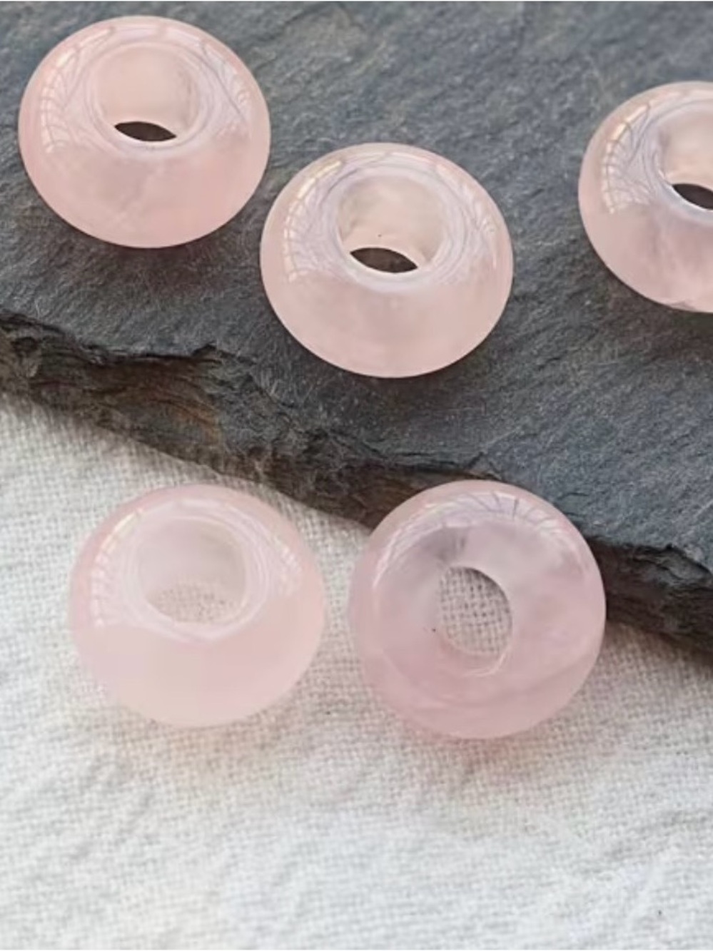 New Round Rose Quartz Bead Charm